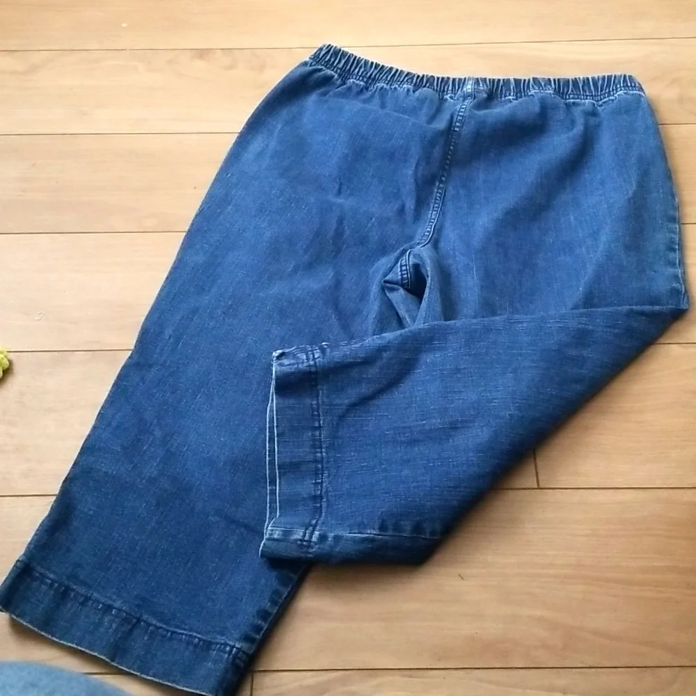 Vintage Croft & Barrow Elastic Waist Stretch Capri Jeans Large